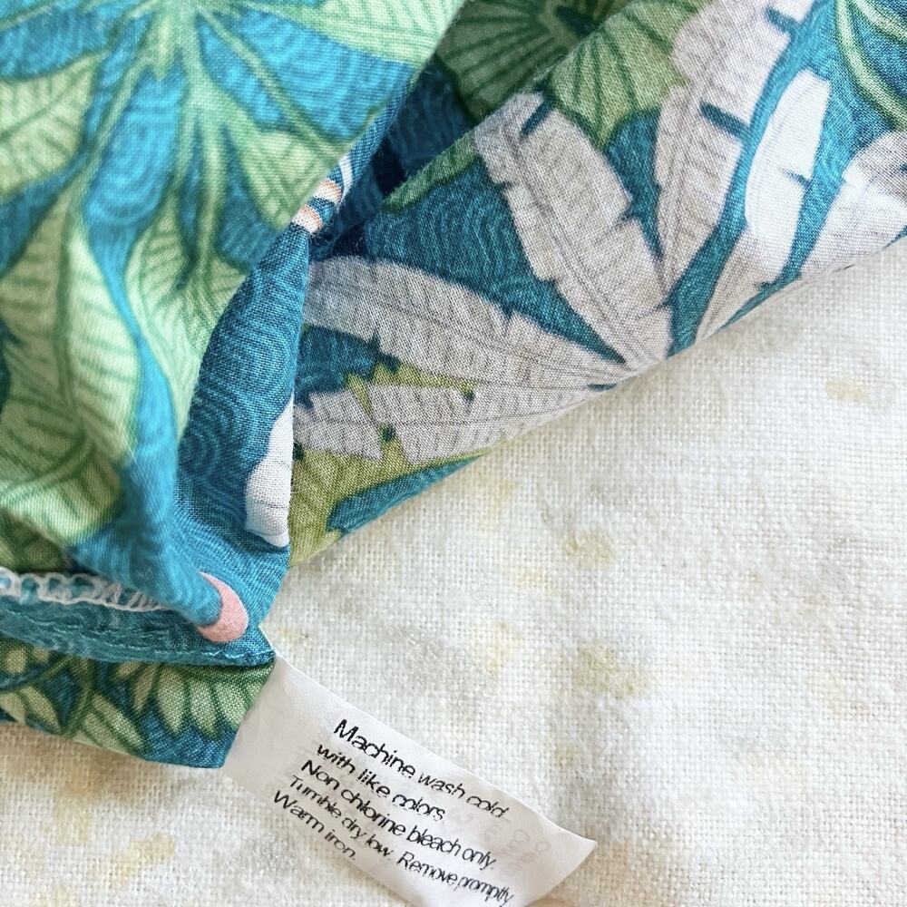 Tori Richard HI USA 3XL Machine 100% cotton Cranes Trees Plants Green 100% cott - Picture 7 of 7